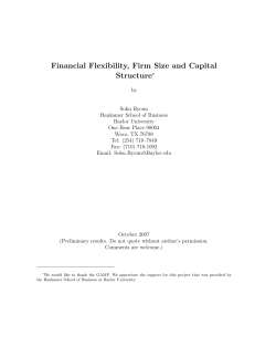 Financial Flexibility, Firm Size and Capital Structure