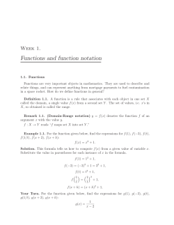Functions and function notation