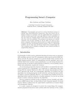 Programming Satan`s Computer