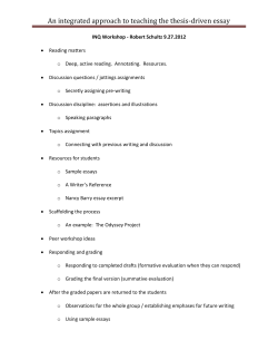 An integrated approach to teaching the thesis