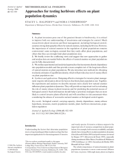 Journal of Applied Ecology 43:922-929 - FSU Biology