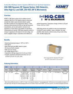 HiQ CBR Squared, RF Square Series, C0G Dielectric, Ultra High Q