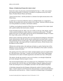 Al-Qaida head Osama bin Laden is dead
