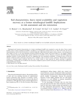Soil characteristics, heavy metal availability