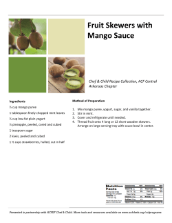 Fruit Skewers with Mango Sauce