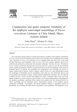 Composition and spatio temporal variability of the epiphytic