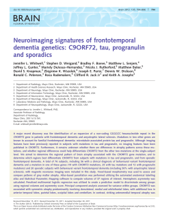 C9ORF72, tau, progranulin and sporadics