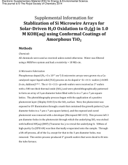 Supplemental Information for Stablization of Si Microwire Arrays for