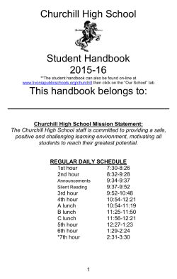 Churchill High School Student Handbook 2015