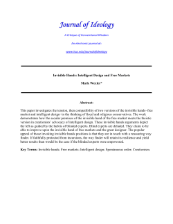 Invisible Hands: Intelligent Design and Free Markets Mark Wexler