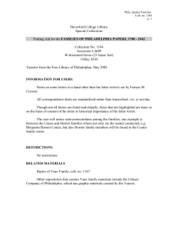 Families of Philadelphia papers, 1700-1942
