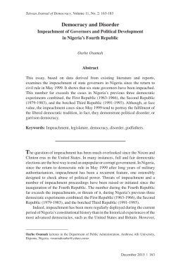 Democracy and Disorder