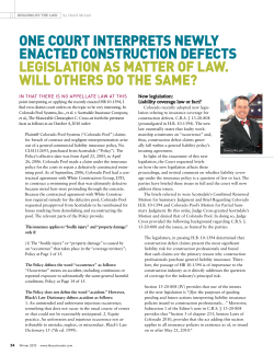 one court interprets newly enacted construction defects legislation