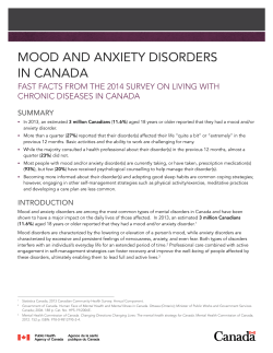 mood and anxiety disorders in canada
