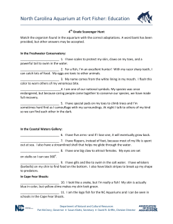 4th Grade - North Carolina Aquariums