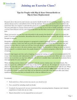 Joining an Exercise Class?