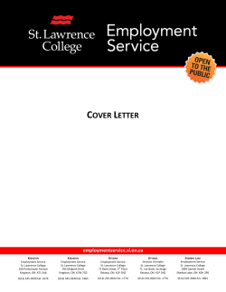 cover letter - St. Lawrence College Employment Service