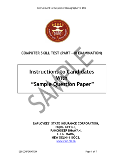 Instructions to Candidates With &ldquo;Sample Question Paper&rdquo;