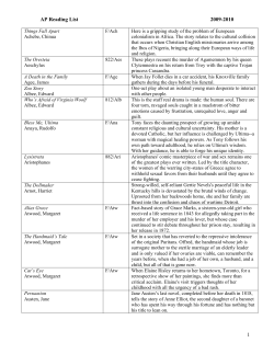 AP Reading List - Highline Public Schools