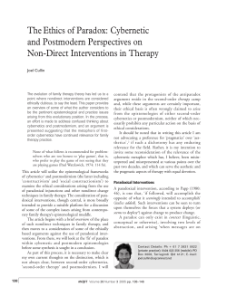 The Ethics of Paradox: Cybernetic and Postmodern Perspectives on