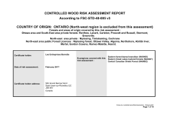 Controlled Wood Risk Assessment ONTARIO 2017