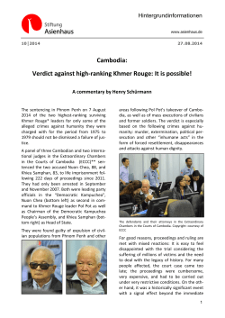 Cambodia: Khmer Rouge verdict in human