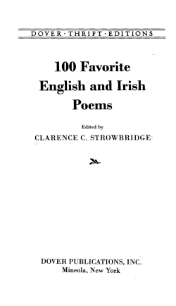100 Favorite English and Irish Poems