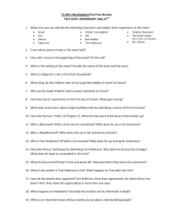 To Kill a Mockingbird Final Test Review TEST DATE