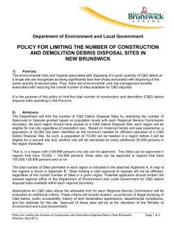 Policy Limiting Construction and Demolition Sites