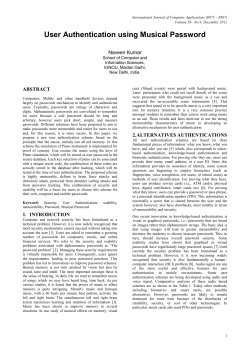 User Authentication using Musical Password