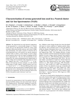 Characterisation of corona-generated ions used in a Neutral cluster