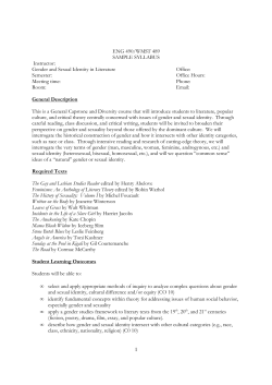 Gender and Sexual Identity in Literature