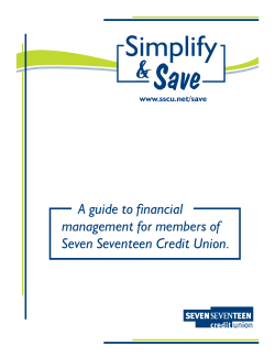 A guide to financial management for members of Seven Seventeen