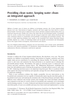 Providing clean water, keeping water clean: an integrated approach