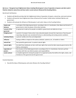 SS.7.C.1.1 &ndash; Recognize how Enlightenment ideas including