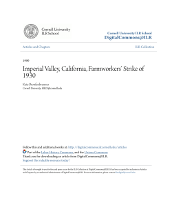 Imperial Valley, California, Farmworkers` Strike of 1930