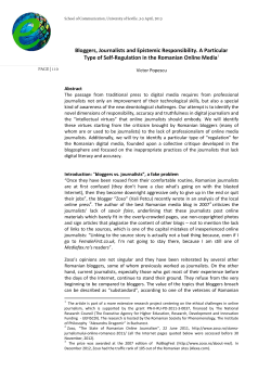 Bloggers, Journalists and Epistemic Responsibility. A