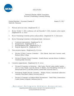 AGENDA National Collegiate Athletic Association