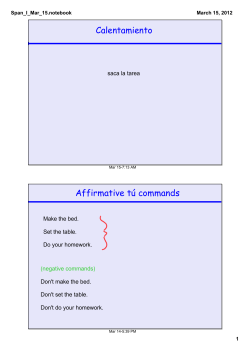 Calentamiento Affirmative tú commands