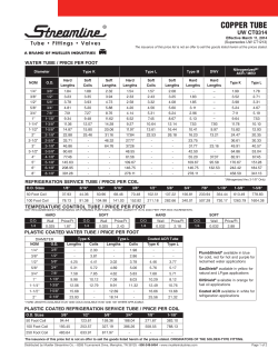 Copper tube reference information