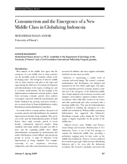 Consumerism and the Emergence of a New Middle