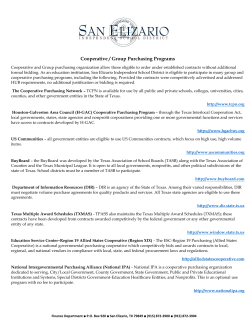 Cooperative / Group Purchasing Programs