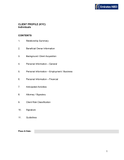 client profile (kyc)