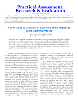 A Brief Guide to Decisions at Each Step of the Propensity Score
