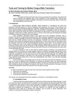 Tools and Training for Mother-Tongue Bible Translators