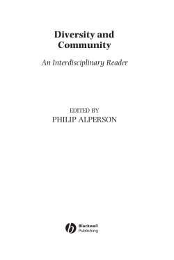 Diversity and Community: An Interdisciplinary Reader