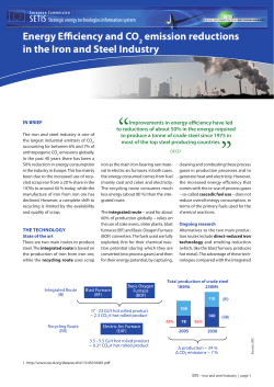 Energy Efficiency and CO emission reductions in the Iron