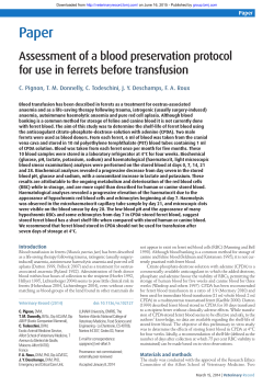 Assessment of a blood preservation protocol for use in