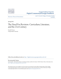 The Need For Revision: Curriculum, Literature, and the 21st Century