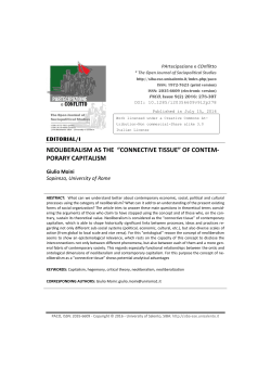 NEOLIBERALISM AS THE &ldquo;CONNECTIVE TISSUE&rdquo; OF CONTEM